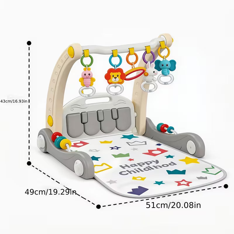 Baby Walker Stroller with Music Piano & Fitness Rack
