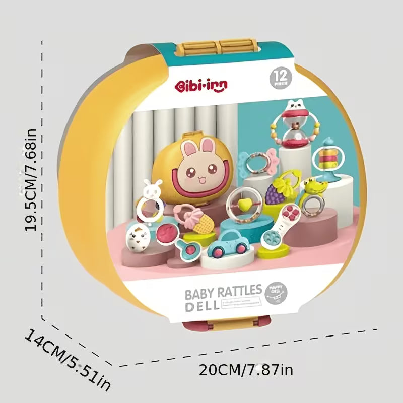 12-in-1 Baby Hand Rattle Toy Gift Box