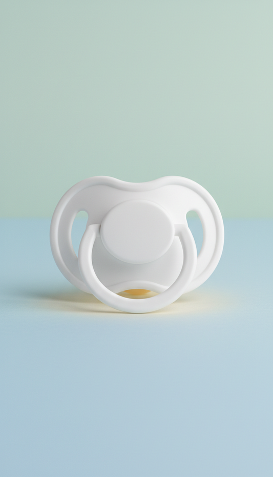 Cloud-white silicone pacifier