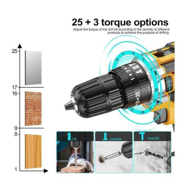 48V Cordless Handheld Drill Tool Kit Set
