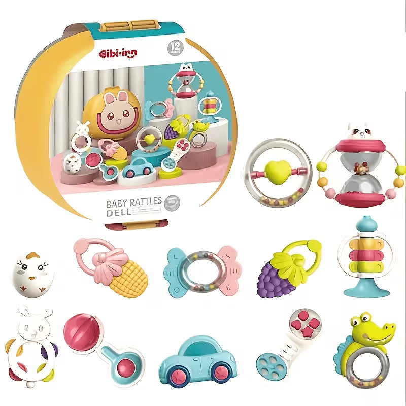 12-in-1 Baby Hand Rattle Toy Gift Box