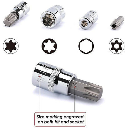 34 Piece Torx and E-Torx Star Socket Set