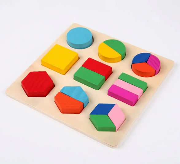 Wooden Shape Matching Peg Puzzle Learning Board