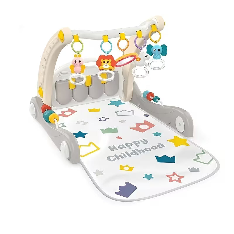 Baby Walker Stroller with Music Piano & Fitness Rack